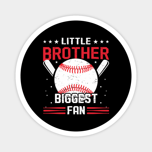 Little Brother Biggest Fan Baseball Season For Boys Magnet by sufian